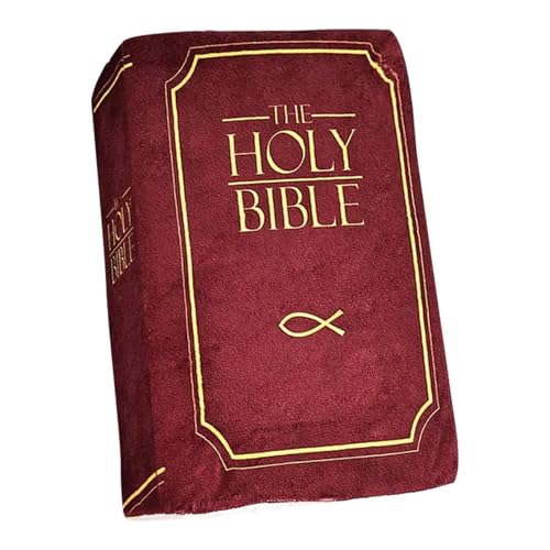 Générique Holy Bible Pillow, Plüsch-Puppenkissen mit Inspirational Verse, 33 cm, weiches Buch, Faith Based Dekoratives Kissen für Sofa, Bett, Kirche, Christian Presents für Kinder und Erwachsene Générique Holy Bible Pillow, Plüsch-Puppenkissen mit Inspirational Verse, 33 cm, weiches Buch, Faith Based Dekoratives Kissen für Sofa, Bett, Kirche, Christian Presents für Kinder und Erwachsene von Générique