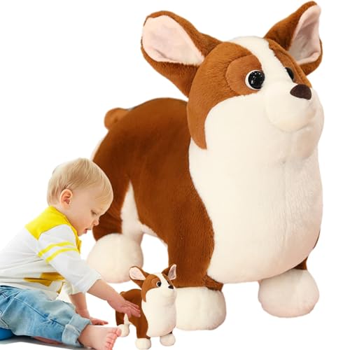 Générique Hunde-Plüschtier, realistisches Hundekissen, weiches und realistisches Plüschtier für Hunde – niedliches Plüschtier, bequemes Kissen, für und Mädchen von Générique