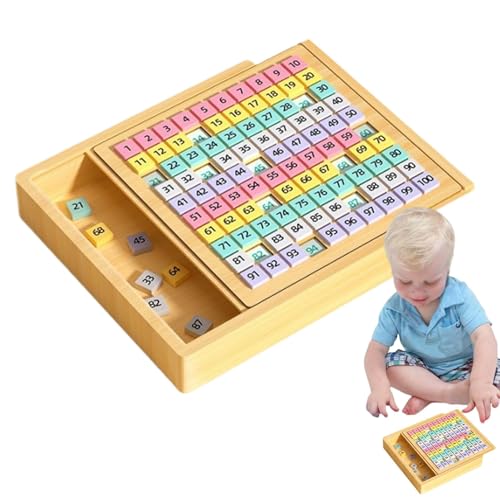 Générique Hundred Counting Board, 1-100 Number Math Learning Game, Compact Wooden Educational Counting Toy, Preschool Digital Board for Kids Ages 3+, 8.86 x 1.18 Zoll von Générique