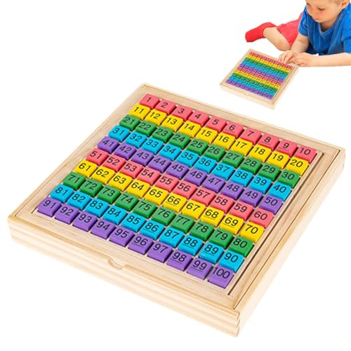 Générique Hundred Counting Board, 1-100 Number Math Learning Game, Compact Wooden Educational Counting Toy, Preschool Digital Board for Kids Ages 3+, 8.86 x 1.18 Zoll von Générique