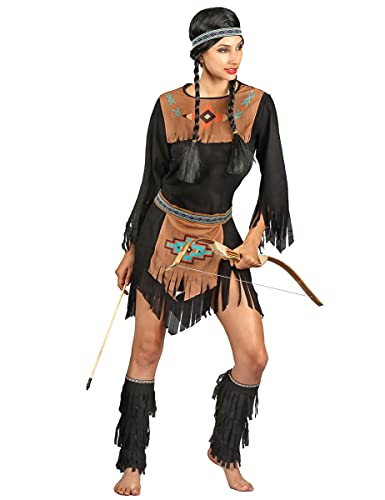 DEGUISE TOI Indianer-Damenkostüm Western-Verkleidung schwarz-braun - Schwarz von DEGUISE TOI
