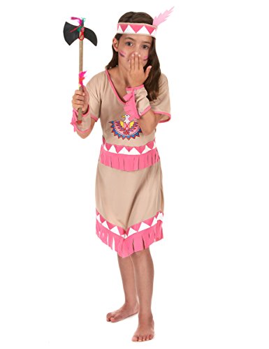 Generique - Costume Indiana Bianca e rosa per Bambina 7/9 anni (122/134) von DEGUISE TOI