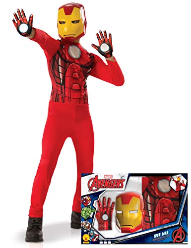 Generique - Iron Man-Kinderkostüm Marvel-Lizenz-Verkleidung rot-gelb - 116/128 (7-8 Jahre) von Generique -