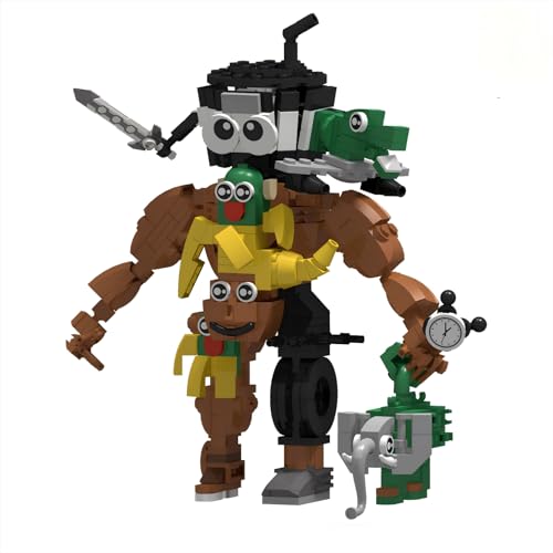 Générique Italian Brainrot Konstruktion Spezialblöcke, verschmolzene Form, Figuren zum Zusammenbauen, Figur Tung Tung Sahur Tralalero Tralala Sammlerfigur kreatives Geschenk (390 Stück) von Générique