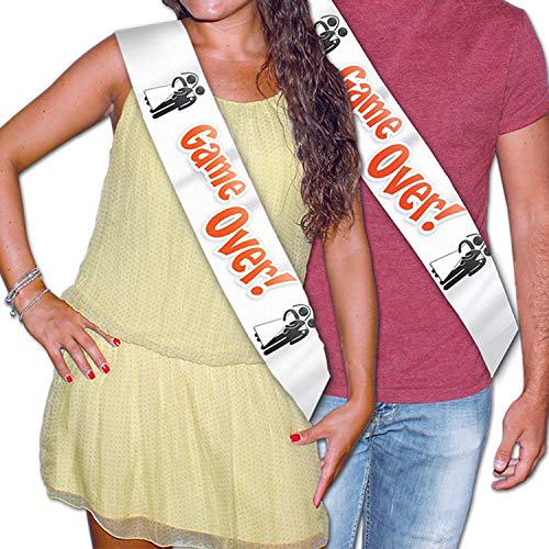 Generique - JGA-Accessoire Game Over-Schärpe 168x10cm Weiss-schwarz-orange Generique - JGA-Accessoire Game Over-Schärpe 168x10cm Weiss-schwarz-orange von Generique -