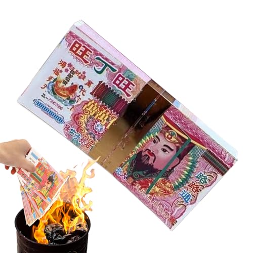 Générique Joss Papiergeld für die Ahnen, chinesisches Geld aus Josspapier, 100 Blatt Banknoten der Hölle für die traditionellen Rituale der Qingming-Feier und das Fest der Générique Joss Papiergeld für die Ahnen, chinesisches Geld aus Josspapier, 100 Blatt Banknoten der Hölle für die traditionellen Rituale der Qingming-Feier und das Fest der von Générique
