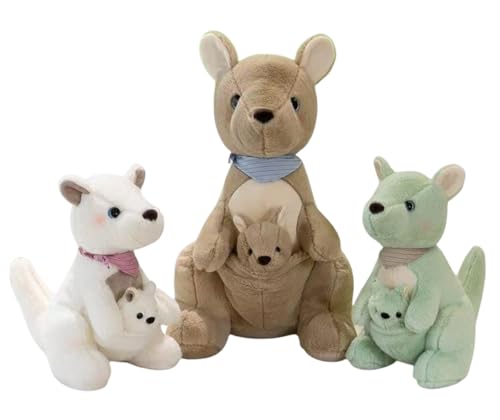 Générique Känguru-Plüschtier, Anime-Plüschtier, superweiche Plüschpuppe, lustiges Geschenk für Jungen und Mädchen, Set bestehend aus 1 großem Känguru und 2 kleinen Kängurus Générique Känguru-Plüschtier, Anime-Plüschtier, superweiche Plüschpuppe, lustiges Geschenk für Jungen und Mädchen, Set bestehend aus 1 großem Känguru und 2 kleinen Kängurus von Générique