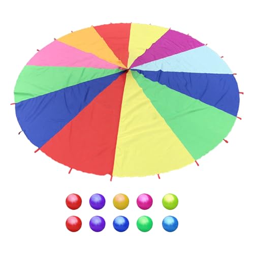 Générique Kids Fallschirm, mehrfarbig, Spielzelt, Sechsfuß-Durchmesser, inkl. Ten Soft Balls, Group Activity, Förderung der Kooperation, langlebig, leichter Stoff, Spaß für Outdoor und Indoor Générique Kids Fallschirm, mehrfarbig, Spielzelt, Sechsfuß-Durchmesser, inkl. Ten Soft Balls, Group Activity, Förderung der Kooperation, langlebig, leichter Stoff, Spaß für Outdoor und Indoor von Générique
