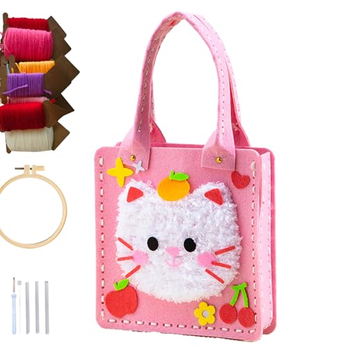 Générique Kids Handmade Bag Set, Colorful Sewing Kit, 8,27 x 14,17 Zoll Cartoon Felt Tote Bag, Lightweight Craft Supplies, Easy Yarn Board for Home, School and Daily Use Générique Kids Handmade Bag Set, Colorful Sewing Kit, 8,27 x 14,17 Zoll Cartoon Felt Tote Bag, Lightweight Craft Supplies, Easy Yarn Board for Home, School and Daily Use von Générique