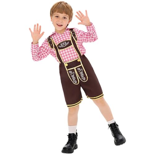 Générique Kinderkostüm Oktoberfest München Cosplay Mittelalter für Bierparty Show und Event mit Hemd Hose Verkleidung Kinder T215 von Générique