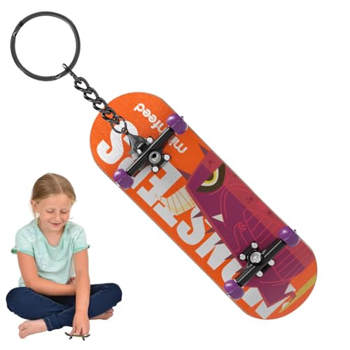Générique Kleines Berührungsspielzeug, Fingerboard mit Kugellagern | Schlüsselanhänger Skateboard mit kleinen Fingern, Schlüsselanhänger für Party, Haus, Schule, Reisen, Picknick von Générique