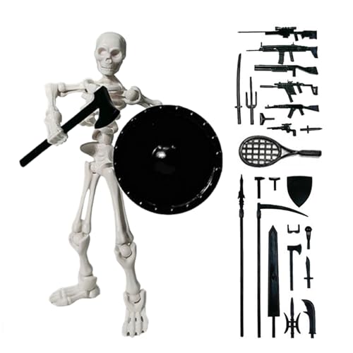 Générique Kompakte Skelettfigur, Action-Figur, kleine Dekoration, Skelett, mit Zubehör | Realistische Gelenke, Horror, für Sammlung, Dekoration, Büro, , Partys, Halloween, Weihnachten von Générique