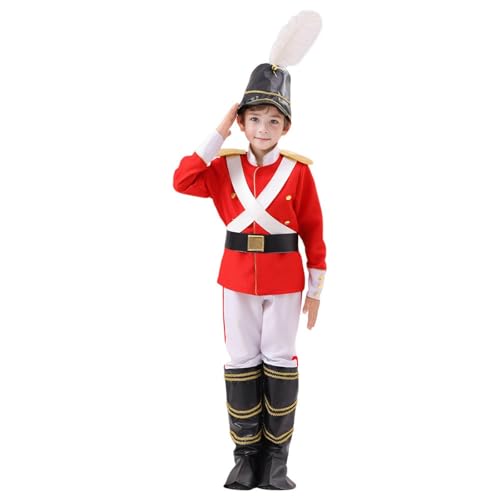 Générique Kostüm für Kinder, Britischer Soldat, Cosplay, für Bühnenshow, Kostümparty, Halloween und Rollenspiele, für 4 bis 10 Jahre, Verkleidung für Kinder, T660 Générique Kostüm für Kinder, Britischer Soldat, Cosplay, für Bühnenshow, Kostümparty, Halloween und Rollenspiele, für 4 bis 10 Jahre, Verkleidung für Kinder, T660 von Générique