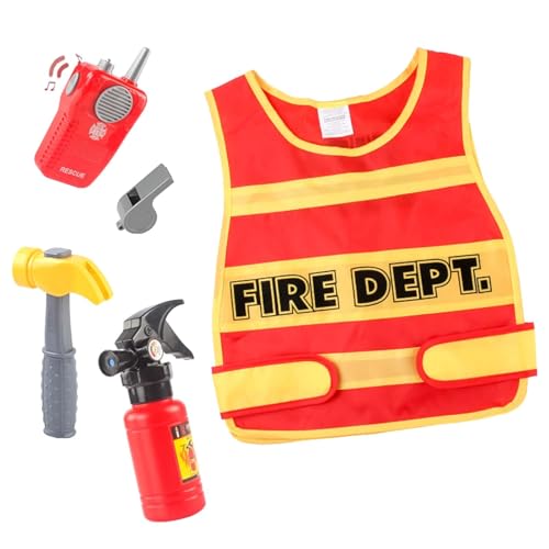 Générique Kostüm für Kinder, Feuerwehrmann, Cosplay, Rolle, mit Zubehör, Spielzeug und Uniform, komplett, für Lernspiel, Verkleidung für Kinder, Halloween, T319 Générique Kostüm für Kinder, Feuerwehrmann, Cosplay, Rolle, mit Zubehör, Spielzeug und Uniform, komplett, für Lernspiel, Verkleidung für Kinder, Halloween, T319 von Générique