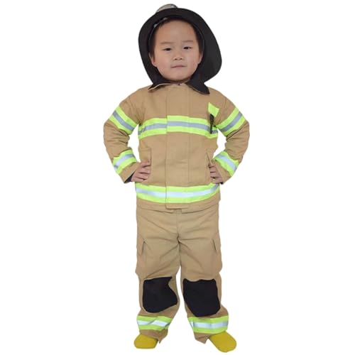 Générique Kostüm für Kinder, Feuerwehrmann, Cosplay, für Rollenspiel und Lernspiel, mit kompletter Uniform für 2 bis 12 Jahre, Verkleidung für Kinder, T658 von Générique