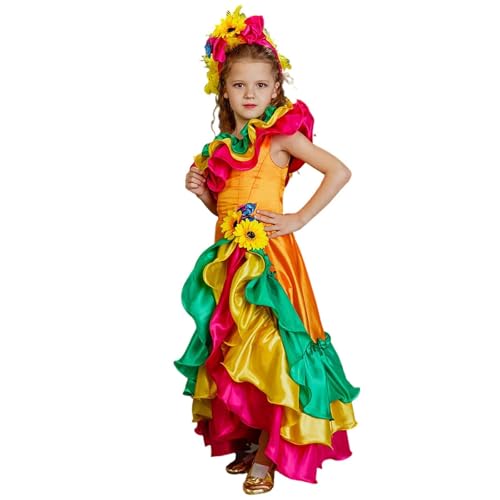 Générique Kostüm für Kinder, Karneval, Halloween, für Kostümpartys, Shows, Kindergarten und Cosplay, mit eleganten Rüschen, für 3 bis 13 Jahre, Verkleidung für Kinder, T262 Générique Kostüm für Kinder, Karneval, Halloween, für Kostümpartys, Shows, Kindergarten und Cosplay, mit eleganten Rüschen, für 3 bis 13 Jahre, Verkleidung für Kinder, T262 von Générique