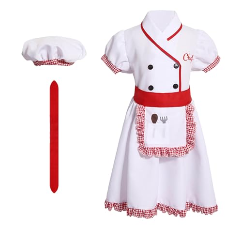 Générique Kostüm für Kinder, Koch, Cosplay, für Schulanfang, Halloween, Kostümpartys und Kindergartenshow, mit Schürze und Mütze für 3 bis 14 Jahre, Kinderkostüm T441 Générique Kostüm für Kinder, Koch, Cosplay, für Schulanfang, Halloween, Kostümpartys und Kindergartenshow, mit Schürze und Mütze für 3 bis 14 Jahre, Kinderkostüm T441 von Générique