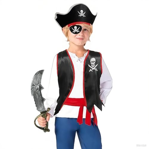 Générique Kostüm für Kinder, Pirat, Kapitän, Cosplay, für Rollenspiele, Kostümpartys und Shows, für 4 bis 11 Jahre, Verkleidung für Kinder, T551 Générique Kostüm für Kinder, Pirat, Kapitän, Cosplay, für Rollenspiele, Kostümpartys und Shows, für 4 bis 11 Jahre, Verkleidung für Kinder, T551 von Générique