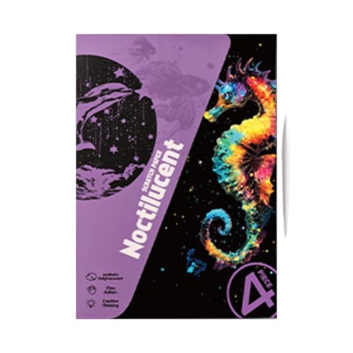 Générique Kunst-Scratch, Klettverschluss, A4-Größe, kreativ, handgefertigt, Glitzer-Malpapier, für Kinder, Jugendliche, Erwachsene, Sketching und Doodling, 62 g, 22 x 5,91 Zoll von Générique