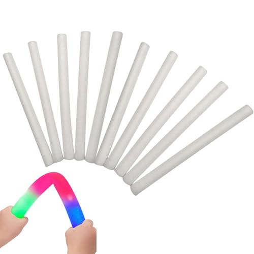 Générique LED-Schaumstoffstäbchen, 10 Stück leichte Neonstäbe – Lose Glow Sticks, leichte Neon-Stäbe mit 3 bunten Blinkmodi für Camping, Sportveranstaltungen von Générique
