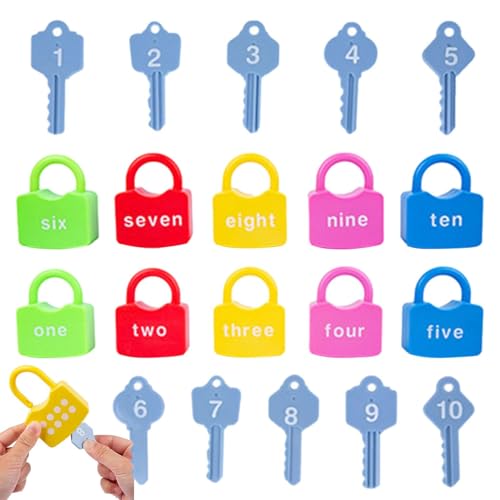 Générique Lernen von Spielzeug zum Verriegeln von Schlüsseln | Kids Matching Locks Game Toy mit Schlüsseln Zahlen – Baby Sensory Fine Motor Skills Development Toys, Geschenke für und Mädchen von Générique