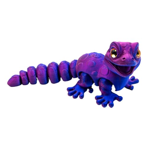 Générique Lizard Statue, 3D-Printed Gecko, flexibles ABS-Reptilien-Fidget-Spielzeug für Kinder, , Mädchen, Schreibtisch, Schlafzimmer, Wohnzimmer, Reisen, Schalendekoration, 14 x 7 x 5 cm, 25 g von Générique
