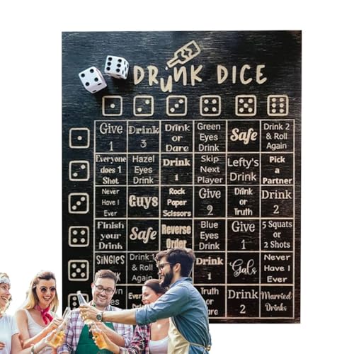 Générique Lustige Würfelteller, Würfelspiel für Trinkbar, Herausforderung für Erwachsene – Partyspiel für Erwachsene, Freundin, Freund, Freunde, Familie Générique Lustige Würfelteller, Würfelspiel für Trinkbar, Herausforderung für Erwachsene – Partyspiel für Erwachsene, Freundin, Freund, Freunde, Familie von Générique