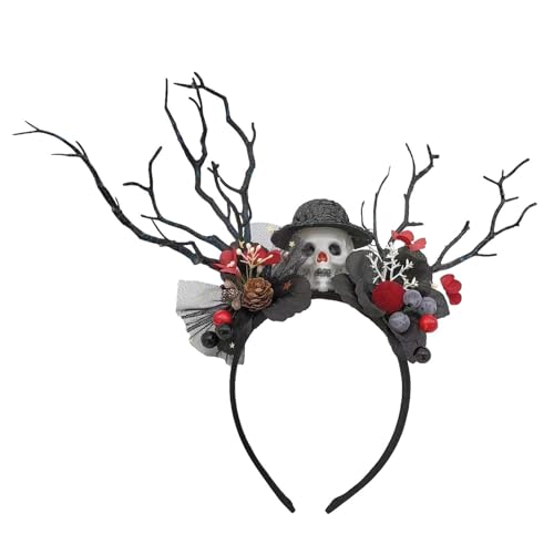 Générique Lustiges Halloween-Dekorationsstirnband, Halloween-Stirnbänder für Frauenkostüme | Totenkopf Zweige Cosplay-Haarzubehör | Gruselige Themen-Performance-Kopfbedeckung Générique Lustiges Halloween-Dekorationsstirnband, Halloween-Stirnbänder für Frauenkostüme | Totenkopf Zweige Cosplay-Haarzubehör | Gruselige Themen-Performance-Kopfbedeckung von Générique