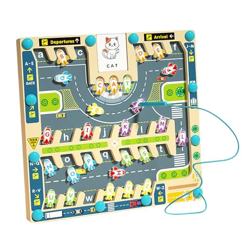 Générique Magnetisches Alphabet, A B C Letter Maze, Airport Blocks, Plane, Puzzle Activity Toy Board, Lernen, frühes Lernen für Kinder, feine Motorskills Générique Magnetisches Alphabet, A B C Letter Maze, Airport Blocks, Plane, Puzzle Activity Toy Board, Lernen, frühes Lernen für Kinder, feine Motorskills von Générique