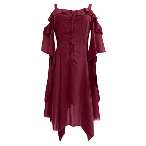 Générique Mittelalterliches Halloween-Kleid für Damen, viktorianische Kleider, Vintage, Mittelalter, Gothic, Renaissance, Kostüm, Damen, mit weiten Ärmeln, Kleider für Halloween Karneval von Générique