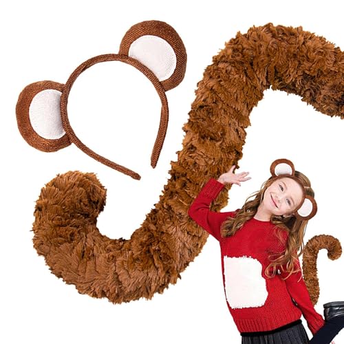 Générique Monkey Kostüm Kit, Erwachsene, Monkey Headband, Ohren und Tail Set, bequem, Cosplay, Hair Hoop, Soft Plush, Größe, Ideal für Schule, Performance, Klassenzimmer, Themenpartys Générique Monkey Kostüm Kit, Erwachsene, Monkey Headband, Ohren und Tail Set, bequem, Cosplay, Hair Hoop, Soft Plush, Größe, Ideal für Schule, Performance, Klassenzimmer, Themenpartys von Générique