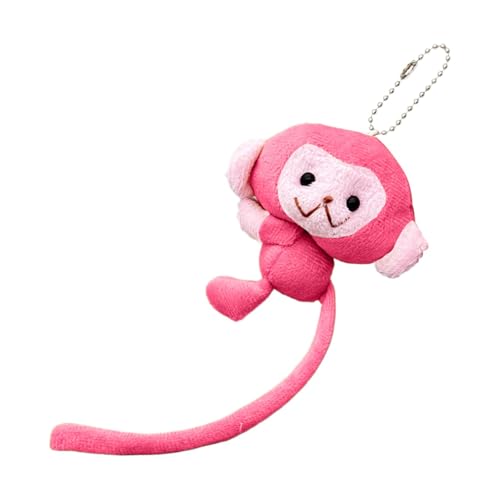 Générique Monkey Plüsch-Schlüsselanhänger, niedlich, Plüsch, kreativ, weich, Cartoon, Monkey Stuffed Doll, dekoratives Zubehör, Autoschlüsselhalter für und Mädchen, Rosa, Se référer au von Générique