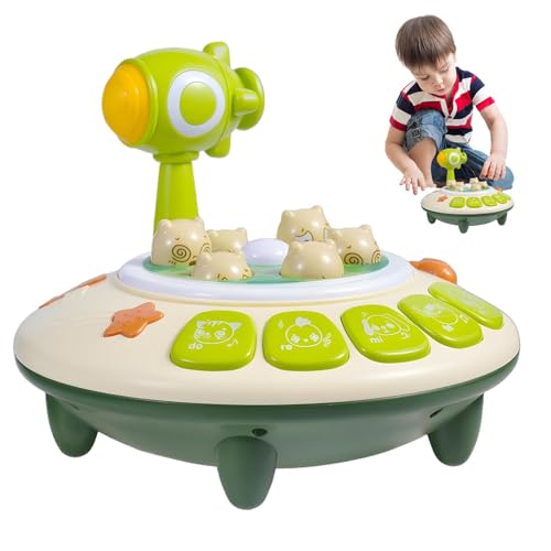 Générique Multifunction Pounding Game, Cartoon Flying Saucer Whack Set, Interactive Hammer with Light & Sound Effects, Fun Reaction Training, Skill-Building Table Activity for Kids von Générique