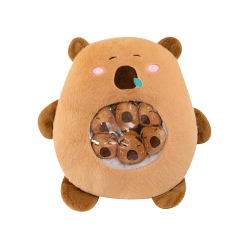 Générique Niedliches Capybara-Plüschkissen, realistisches Capybara gefülltes Spielzeug mit 6 kleinen Puppen, Capybara-Plüschpuppe, niedliches Capybara-Plüschtier, Tier-Kuschelkissen, Heimdekoration Générique Niedliches Capybara-Plüschkissen, realistisches Capybara gefülltes Spielzeug mit 6 kleinen Puppen, Capybara-Plüschpuppe, niedliches Capybara-Plüschtier, Tier-Kuschelkissen, Heimdekoration von Générique