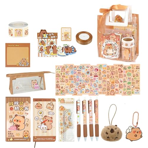 Générique Niedliches Capybara Stationery Set, niedliche Stifte und Sticky Notes, lustiges Desk Ornament und Backpack Anhänger, kreatives Schulzubehör und Notizblock für Kinder Générique Niedliches Capybara Stationery Set, niedliche Stifte und Sticky Notes, lustiges Desk Ornament und Backpack Anhänger, kreatives Schulzubehör und Notizblock für Kinder von Générique
