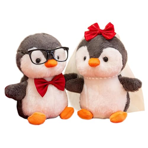 Générique Penguin aus Plüsch, Pinguin – Set aus 2 weichen Hochzeitspuppen – aus Plüsch, Tierdekoration für Büro von Générique