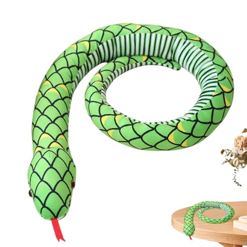 Générique Plüsch, Schlangen-Plüschspielzeug, Plüschspielzeug aus Plüsch | 62,9 Zoll Riesenschlange Huggable für Halloween, Weihnachten und Geburtstagsdekoration von Générique