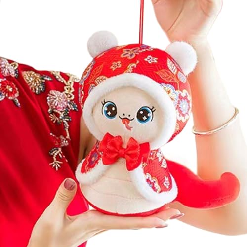 Générique Plüschspielzeug aus Schlangenmaskottchen, niedliches Tier-Spielzeug aus dem Jahr der Schlange 2025, aus Plüsch – weiches Maskottchen für Dekoration von Générique