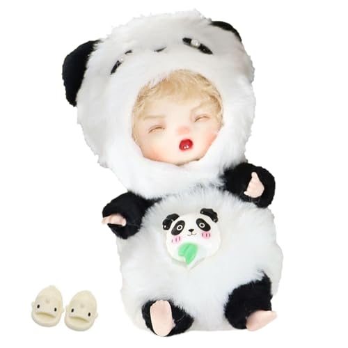 Générique Plüschtier – echte Puppen – niedliche Reborn-Puppen für Kleinkinder, kleine Puppen für Jungen und Mädchen, realistische Puppen mit abnehmbarer Panda-Kleidung von Générique