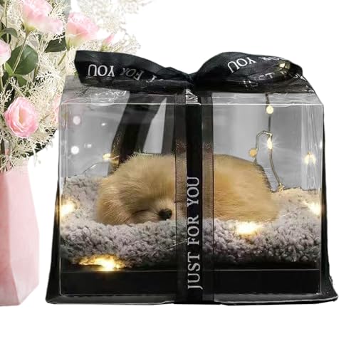 Générique Plüschtiere Simulation | Hundespielzeug mit quietschender Klingel – Dekoratives interaktives Modell für Büro, Wohnzimmer, Schlafzimmer oder Nachttisch von Générique