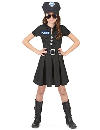 Generique - Polizei-Kostüm mit Kappe für Mädchen 134/140 (10-12 Jahre) von DEGUISE TOI