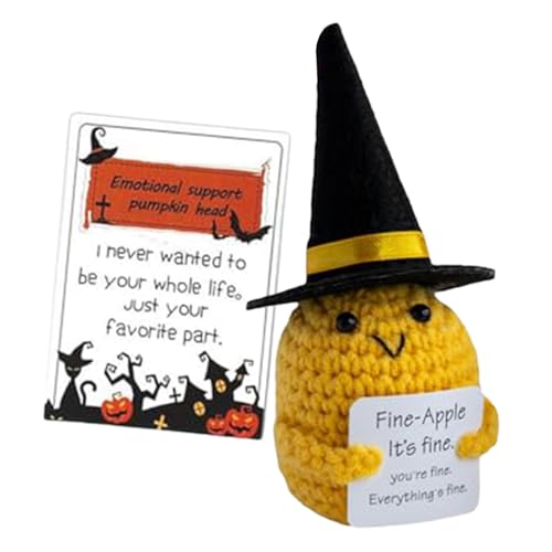 Générique Positive Affirmation, schöne gestrickte positive Puppen – Halloween-Kürbisköpfe, lustig gehäkelt, mit positiver Karte, weiche Strickdekoration, Unterstützung Générique Positive Affirmation, schöne gestrickte positive Puppen – Halloween-Kürbisköpfe, lustig gehäkelt, mit positiver Karte, weiche Strickdekoration, Unterstützung von Générique
