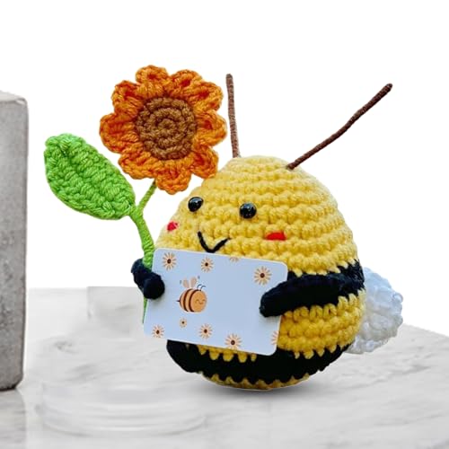 Générique Positive Biene, gehäkelte Biene, kleines Häkelspielzeug, , Bürozubehör, niedliche Puppen mit inspirierender Karte für Erwachsene, schöne Geschenke Générique Positive Biene, gehäkelte Biene, kleines Häkelspielzeug, , Bürozubehör, niedliche Puppen mit inspirierender Karte für Erwachsene, schöne Geschenke von Générique