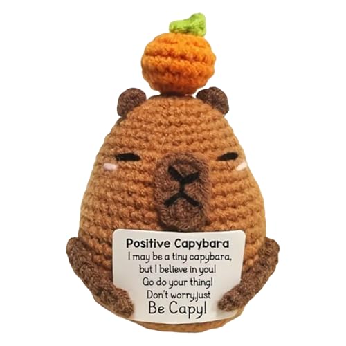 Générique Positive Tiere, Motivational Knitted Capybara Plüsch, handgemachtes Plüschtier, Inspirationale Karte inklusive, Soft Home Decor für Schlafzimmer, Schreibtisch, Bedside, Kinder Générique Positive Tiere, Motivational Knitted Capybara Plüsch, handgemachtes Plüschtier, Inspirationale Karte inklusive, Soft Home Decor für Schlafzimmer, Schreibtisch, Bedside, Kinder von Générique