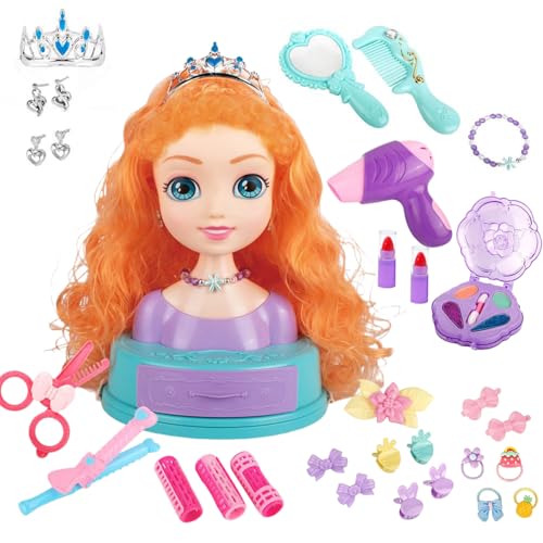 Générique Puppen-Styling-Kopf, Haar-Übungsset, 7,8 Zoll Schönheitssalon-Set, inkl. Kosmetikset, abnehmbares Zubehör für Mädchen, Geburtstag, Party, Zuhause, Klassenzimmer, Spielzeit Générique Puppen-Styling-Kopf, Haar-Übungsset, 7,8 Zoll Schönheitssalon-Set, inkl. Kosmetikset, abnehmbares Zubehör für Mädchen, Geburtstag, Party, Zuhause, Klassenzimmer, Spielzeit von Générique