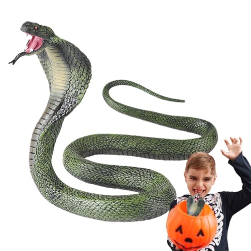 Générique Realistic Snake, Solid Cobra Snake Figur, Lustige Tricky Toys, Good Holiday Choice, Halloween Props, Hilarious Prank Joke Stuff, Safari Tierfigur für Kinder Erwachsene von Générique