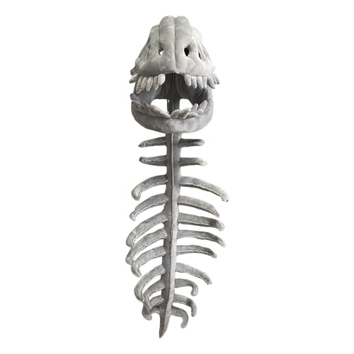 Générique Realistisches Dinosaurier-Skeleton-Kostüm-Set, 3D Plüsch-Skeleton-Design mit Totenkopf & Spinne, T-Rex-Skeletons, Halloween Themed Skull Cosplay Requisiten (116 cm) von Générique