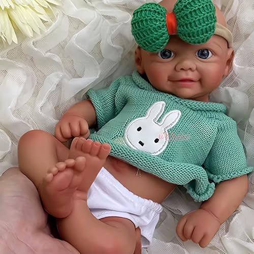 Générique Reborn Puppe für Mädchen, realistisch, aus Platin-Silikon, 30 cm, voller Körper, offener Mund, realistische Reborn-Puppen, niedlich, lächelnd, für Kinder, Jungen, Mädchen (#3) von Générique