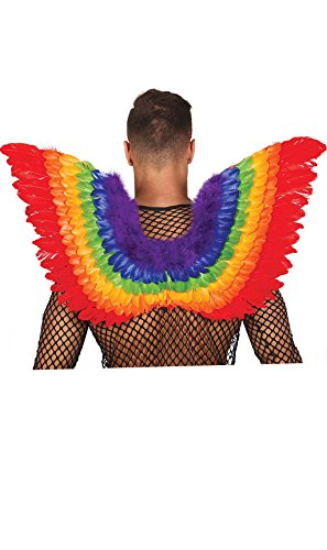 Generique - Regenbogen-Flügel Kostüm-Accessoire Phönix bunt 80x50cm von Fiestas GUiRCA