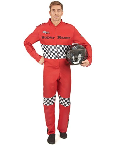 Generique - Rennfahrer Kostüm für Herren - Rot von Generique -